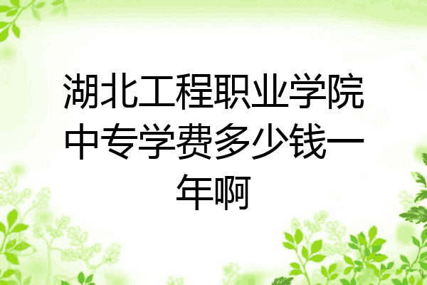 湖北工程职业学院中专学费多少钱一年啊