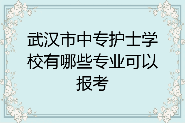 武汉市中专护士学校有哪些专业可以报考