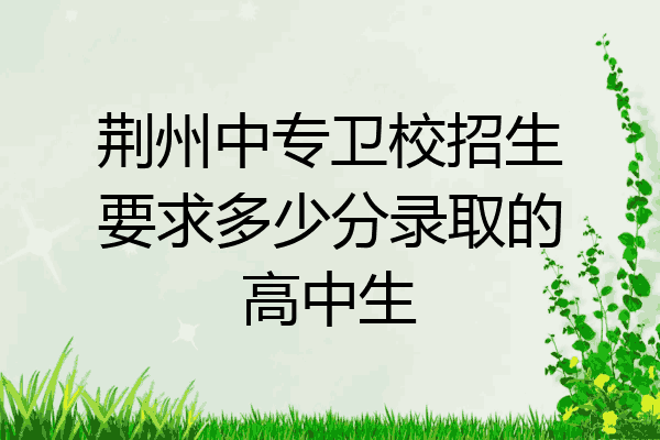 荆州中专卫校招生要求多少分录取的高中生