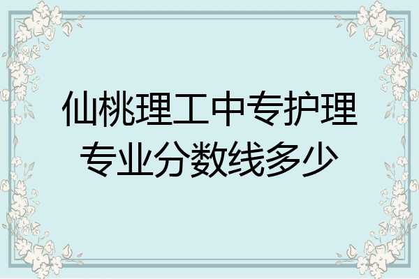仙桃理工中专护理专业分数线多少