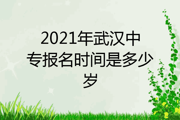 2021年武汉中专报名时间是多少岁