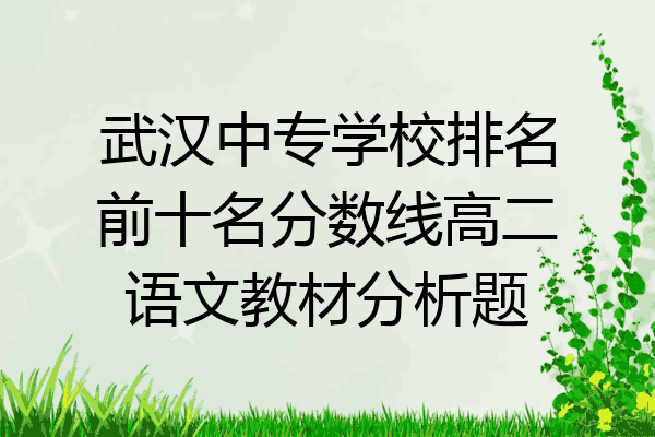 武汉中专学校排名前十名分数线高二语文教材分析题