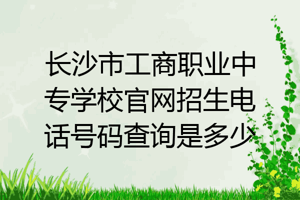 长沙市工商职业中专学校官网招生电话号码查询是多少