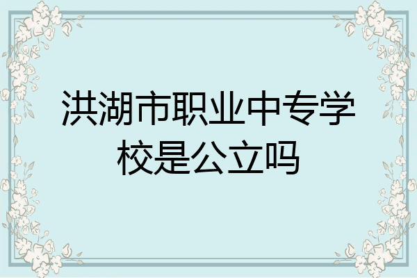 洪湖市职业中专学校是公立吗