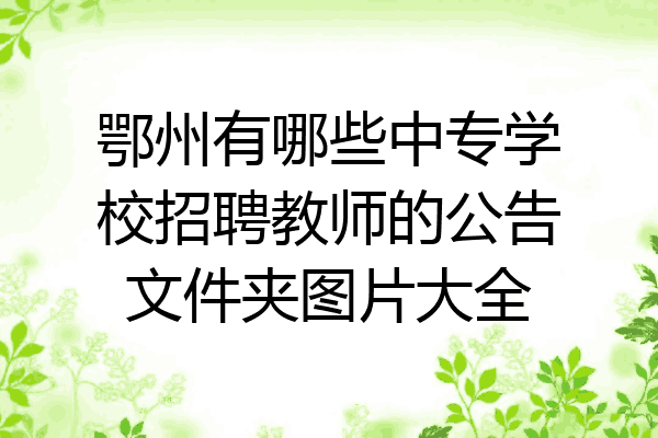 鄂州有哪些中专学校招聘教师的公告文件夹图片大全