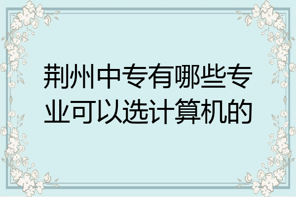 荆州中专有哪些专业可以选计算机的