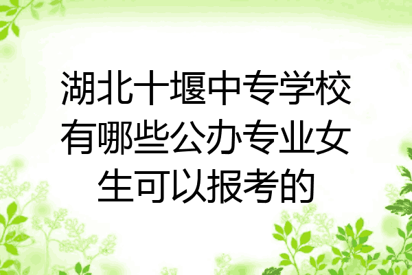 湖北十堰中专学校有哪些公办专业女生可以报考的
