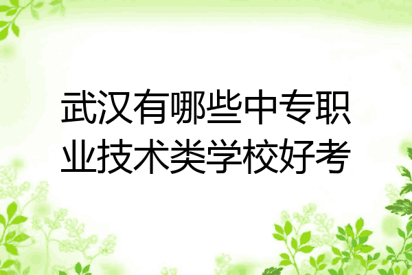 武汉有哪些中专职业技术类学校好考
