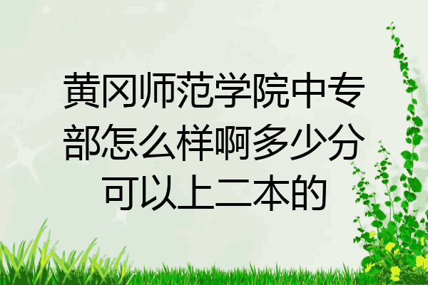 黄冈师范学院中专部怎么样啊多少分可以上二本的