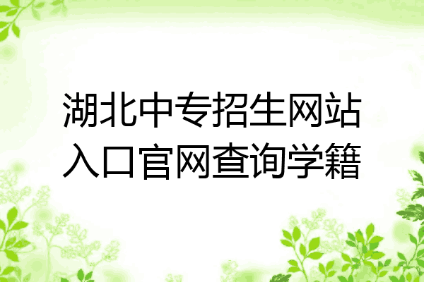 湖北中专招生网站入口官网查询学籍
