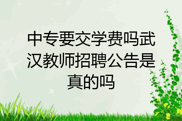 中专要交学费吗武汉教师招聘公告是真的吗