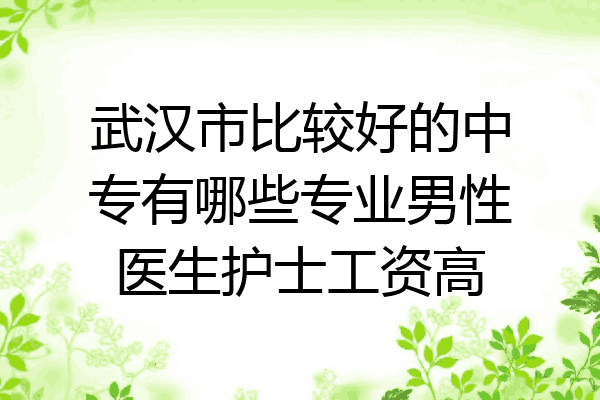 武汉市比较好的中专有哪些专业男性医生护士工资高