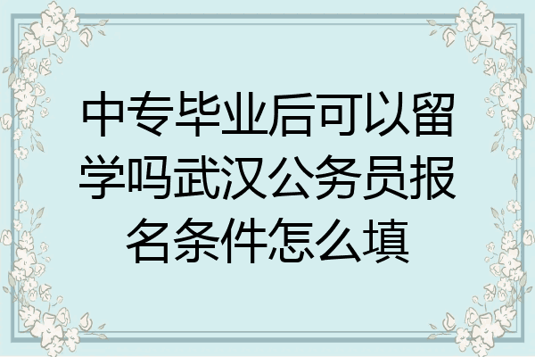 中专毕业后可以留学吗武汉公务员报名条件怎么填