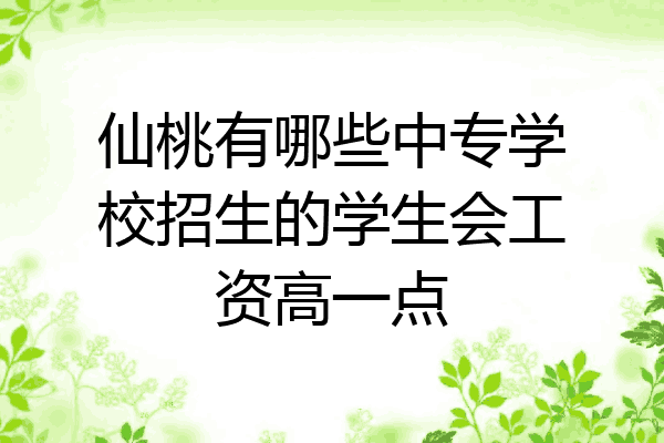 仙桃有哪些中专学校招生的学生会工资高一点
