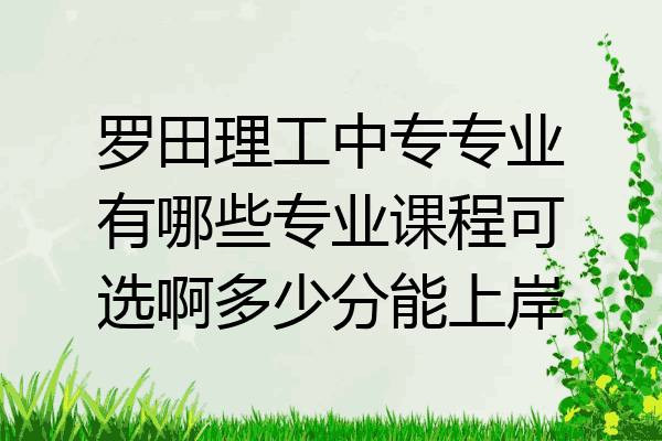 罗田理工中专专业有哪些专业课程可选啊多少分能上岸