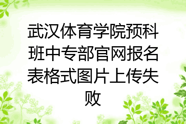 武汉体育学院预科班中专部官网报名表格式图片上传失败