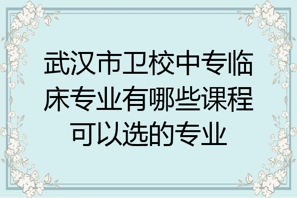 武汉市卫校中专临床专业有哪些课程可以选的专业