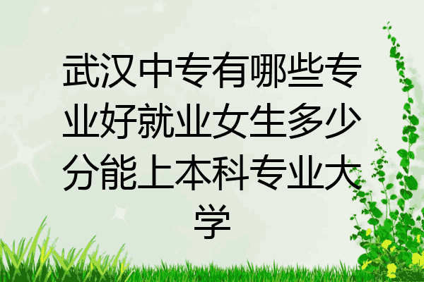 武汉中专有哪些专业好就业女生多少分能上本科专业大学