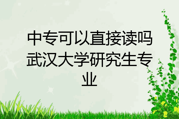 中专可以直接读吗武汉大学研究生专业