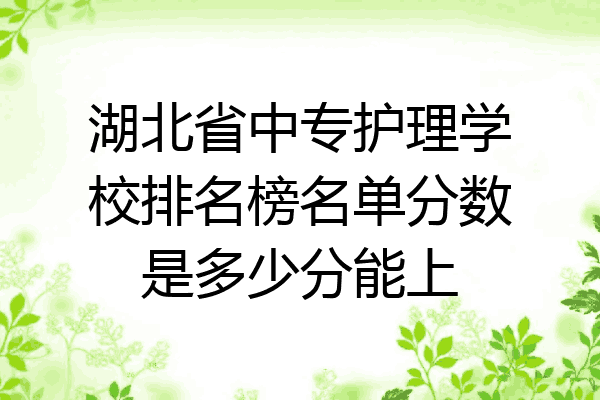 湖北省中专护理学校排名榜名单分数是多少分能上