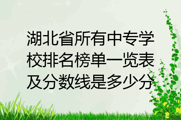 湖北省所有中专学校排名榜单一览表及分数线是多少分