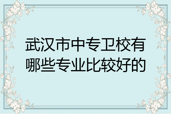 武汉市中专卫校有哪些专业比较好的