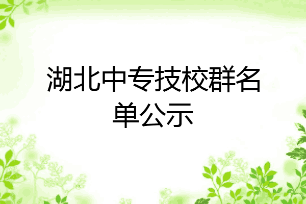 湖北中专技校群名单公示