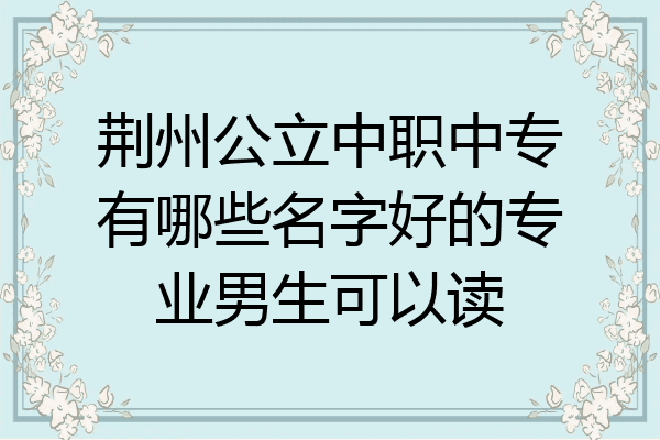 荆州公立中职中专有哪些名字好的专业男生可以读