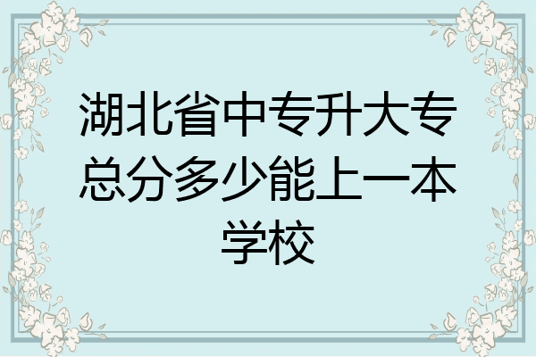 湖北省中专升大专总分多少能上一本学校