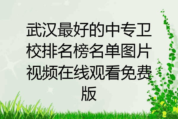 武汉最好的中专卫校排名榜名单图片视频在线观看免费版