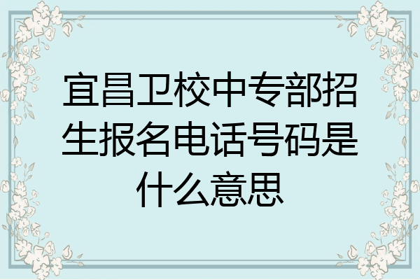 宜昌卫校中专部招生报名电话号码是什么意思