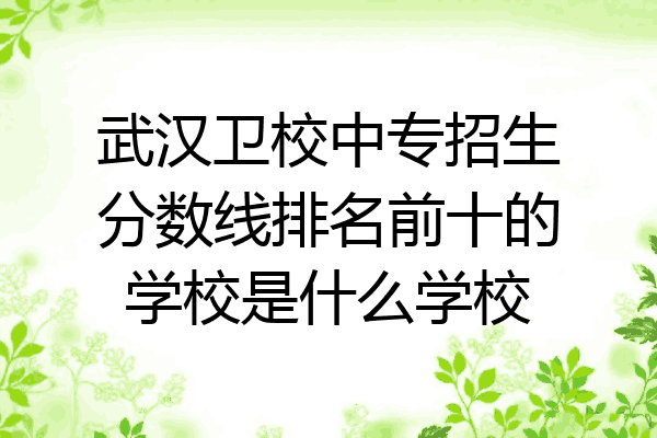 武汉卫校中专招生分数线排名前十的学校是什么学校