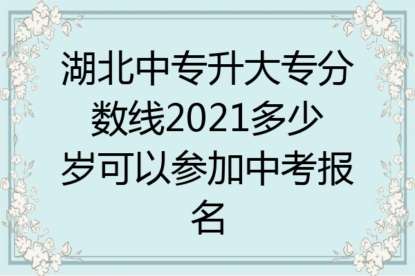 湖北中专升大专分数线2021多少岁可以参加中考报名