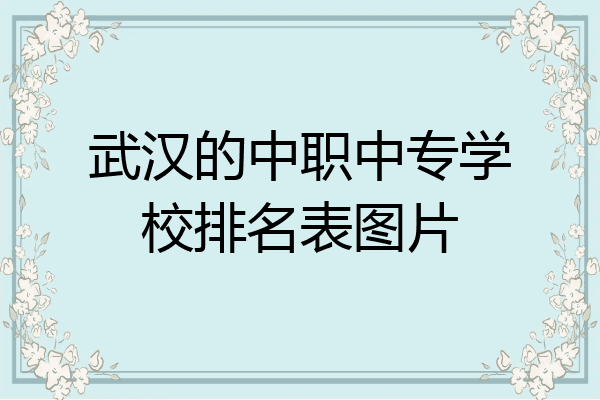 武汉的中职中专学校排名表图片