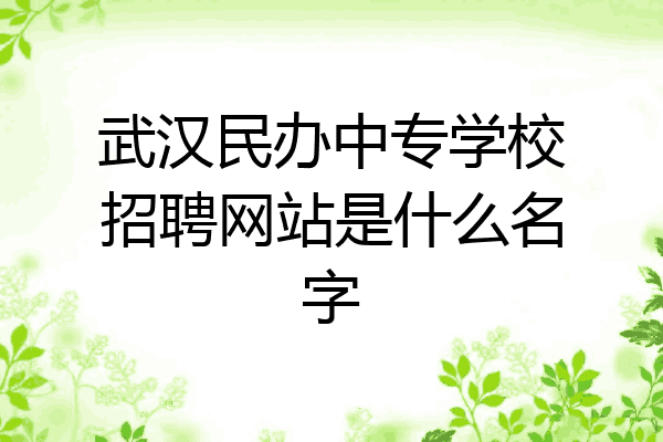 武汉民办中专学校招聘网站是什么名字
