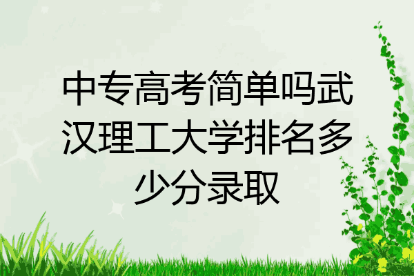 中专高考简单吗武汉理工大学排名多少分录取