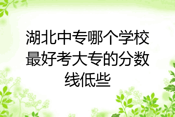 湖北中专哪个学校最好考大专的分数线低些