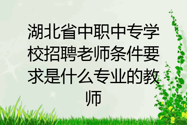 湖北省中职中专学校招聘老师条件要求是什么专业的教师