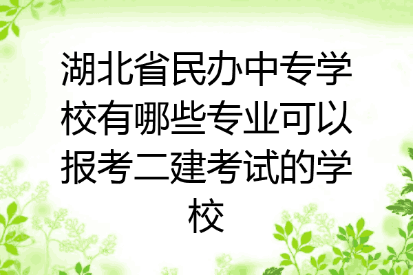 湖北省民办中专学校有哪些专业可以报考二建考试的学校