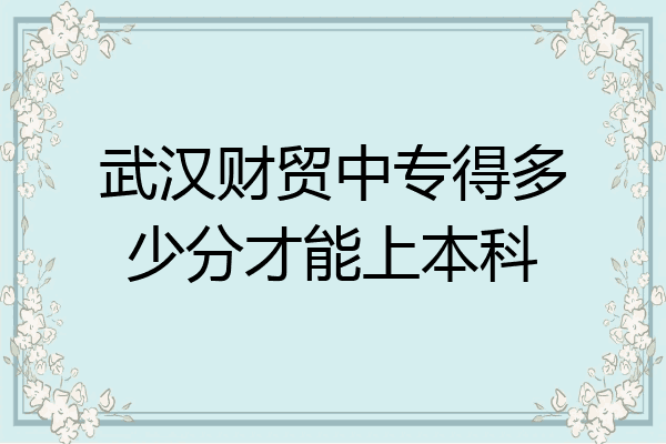 武汉财贸中专得多少分才能上本科