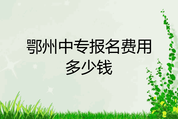 鄂州中专报名费用多少钱