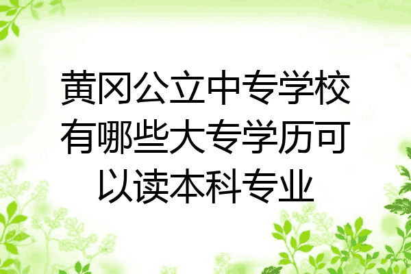 黄冈公立中专学校有哪些大专学历可以读本科专业
