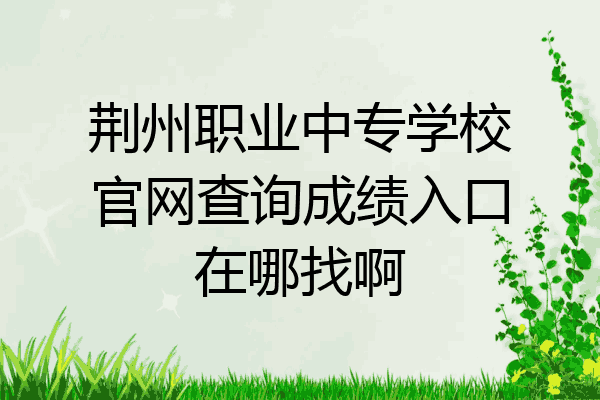 荆州职业中专学校官网查询成绩入口在哪找啊