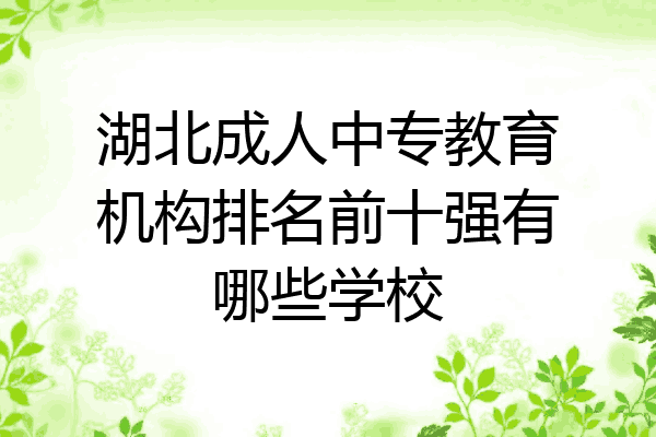湖北成人中专教育机构排名前十强有哪些学校