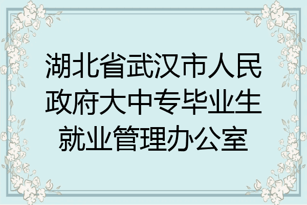 湖北省武汉市人民政府大中专毕业生就业管理办公室