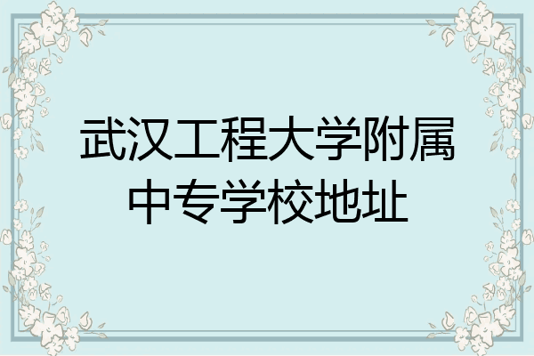 武汉工程大学附属中专学校地址