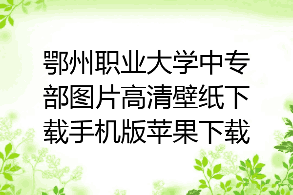 鄂州职业大学中专部图片高清壁纸下载手机版苹果下载