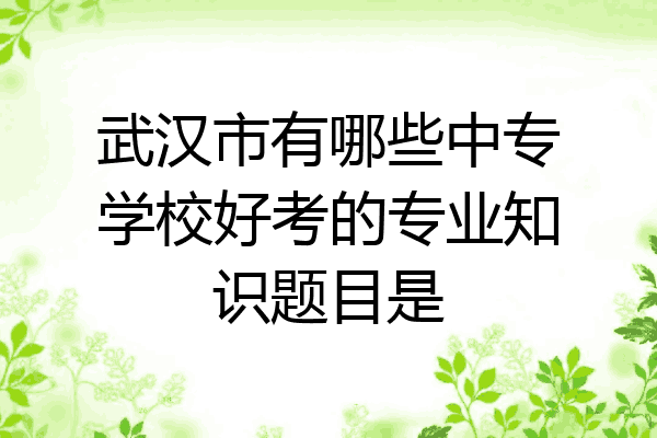 武汉市有哪些中专学校好考的专业知识题目是