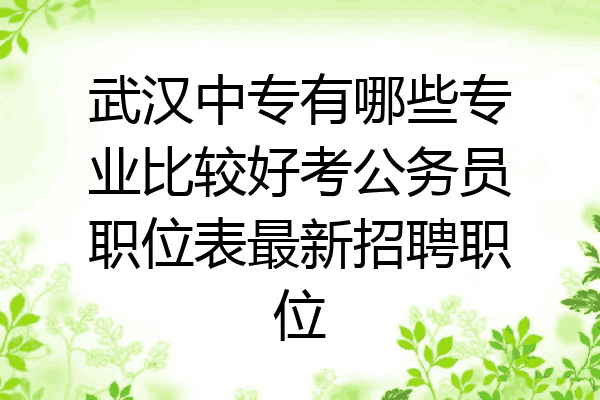 武汉中专有哪些专业比较好考公务员职位表最新招聘职位