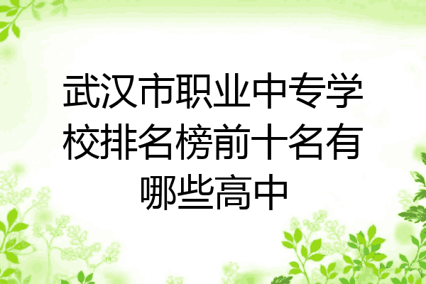 武汉市职业中专学校排名榜前十名有哪些高中